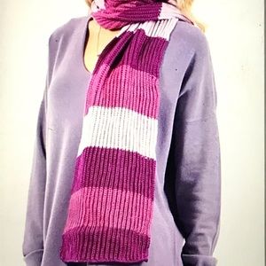 Scarf 57” Color Block Sweater-Scarf/Purple